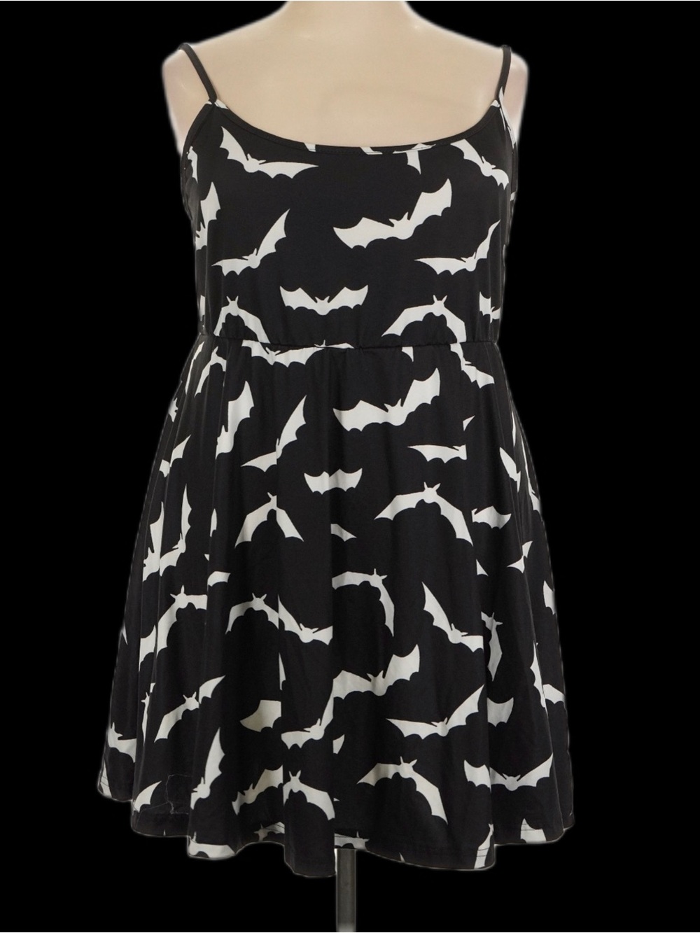 Black & White Bats Skater Dress 4X - SHEIN Curve